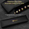 Haxtec Galaxy DND Dice Set Sharp Edge Dice with Dice Case Handmade Yellow Black Resin D&D Dice Set for TTRPGs Dungeons and Dragons Gifts