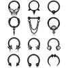 FIBO STEEL 16G Septum Ring for Women Dangle Septum Jewelry Hinged Nose Rings Surgical Steel Star Heart Horseshoe Daith Tragus Helix Cartilage Hoop Earrings Septum Piercing Jewerly Black