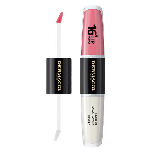 Dermacol NEW 16-Hour Lip Colour, Highly Pigmented Glossy Lip Stain, Two-Phase Lip Plumper Gloss, Kissproof Lip Makeup Products with Matte and Glitter Finish, n.16, Classy Sassy