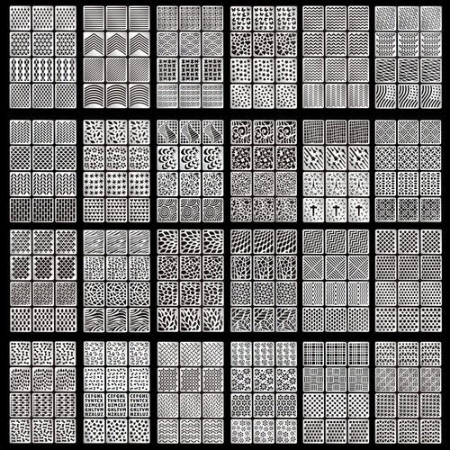 SONGJIE Nail Vinyls Stencils Nails Stickers Set, 96 Designs 288 Pcs Sheets Cute Easy Nail Art Decal Stickers Stencils Hollow Nail Polish Stencil Stickers