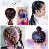 2000 PCS Hair Bands, Black Elastic Hair Band, Mini Hair Rubbers Ties for Girls Ponytail Hair Accessories, Soft Elastic Bands Non-Slip Small Hair Tie, with 2 PCS Topsy Tail Hair Tools.