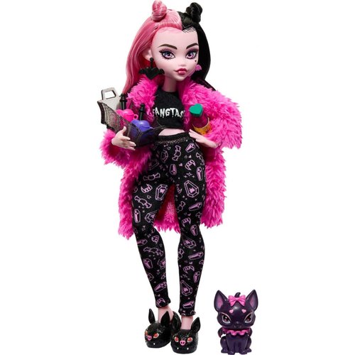 Monster High Doll, Draculaura Creepover Party Set with Pet Bat Count Fabulous, Sleepover Clothes & Accessories