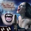 Go Ho Halloween Vampire Fangs Fake Teeth Makeup,Sticky Edible Fake Blood and Black Lipstick Kit,Black Lipstick+ Sticky Blood+ 4 Pairs 4 Sizes Vampire Fangs Teeth with Adhesive Glue,Vampire Accessories