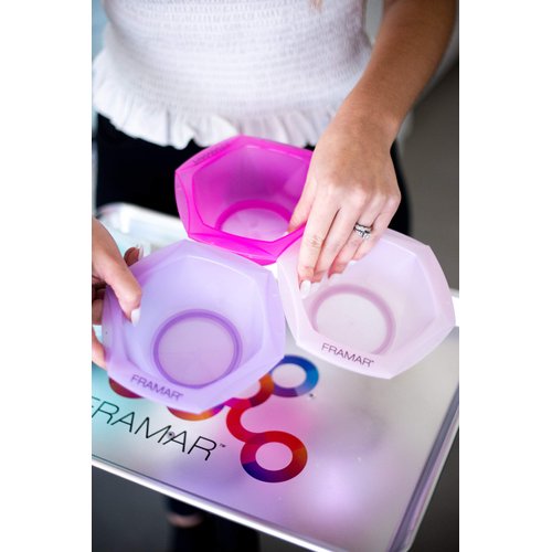 FRAMAR Multi-Colored Connect and Color Bowl Set – Mixing Bowls for Hair Color, Hair Bleach, Hair Dye, Coloring Set - 7 Pack
