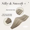 Full Shine Blonde Weft Hair Extension Real Human Hair Color Ash Blonde Highlight Bleach Blonde Hand Tied Hair Extensions Straight Hair Genius Weft Extensions 60G 24 Inch Weft Human Hair Extensions