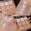 9Colors Glitter Eyeshadow Palette,Pink White Gold Glitter Shimmer Sparkly Eye Shadow Palette Makeup,Warm Pastel Eyeshadows Palette Long Lasting Waterproof Naturing-Looking Women Girls Eye Shadow