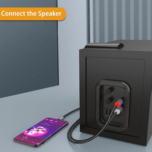 TIEDXIOY USB C to RCA Audio Cable, RCA Aux Audio Cord for i-Pad, Hi-Fi Sound RCA Stereo Connector for Car Stereo, Phone, Tablet, Home Theater, Amplifier, DVD, Speaker - 4FT