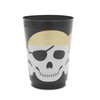 Sparkle and Bash 16 Pack Plastic Skull Themed Tumbler Cups for Kids Pirate Birthday Party Supplies (Black, 16 oz)