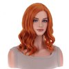 incohair Dark Orange Wig Side Part Short Curly Bob Wig Orange Synthetic for Cosplay Halloween Party or Daily Use