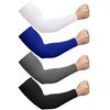 Foaincore 4 Pairs Plus Size Cooling Arm Sleeves Sun Sleeves Men Women UV Sun Protection Sleeves Oversized Compression Sleeves(Black, White, Gray, Royal Blue)