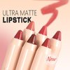 Easilydays Matte Lip Crayon Lipstik Pencil Velvety Creamy Matte Lip Liner, Ultra Matte Lip Color Smooth Finish, Full Coverage High Pigment Waterproof Longlasting Lip Crayon Lip Shaped for Women (#02)