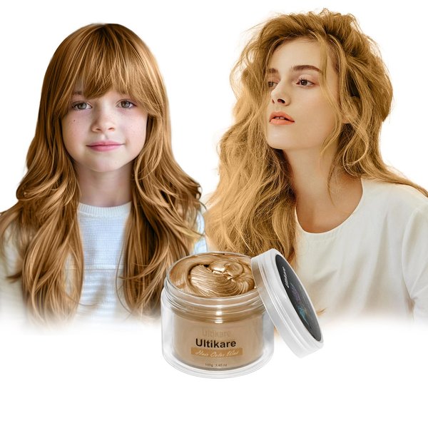 Ultikare Kids Color Hair Wax Brown, Temporary Hair Color Kids Hair Gel Hair Dye Cream Washable Natural Hair Paint Wax Hairstyle Halloween, Cosplay, Party, Christmas Gift Girls Boys 3.4 Fl Oz