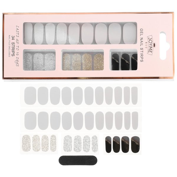 FOMIYES Dashing Diva Nail Strips 1 Set Glitter Nail Wraps Polish Decal Strips Adhesive Shine Full Nail Art Wraps DIY Manicure Accessories for Women Girl Summer Beach B Nail Strips