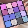Yeweian Purple Blue Eyeshadow Palette, 16 Colors Blue Purple Glitter Matte Eyeshadow Palette, Korean Eyeshadow Palette Makeup,Waterproof Bright Colourful Eye Shadow Plattet sombras de ojos profesional