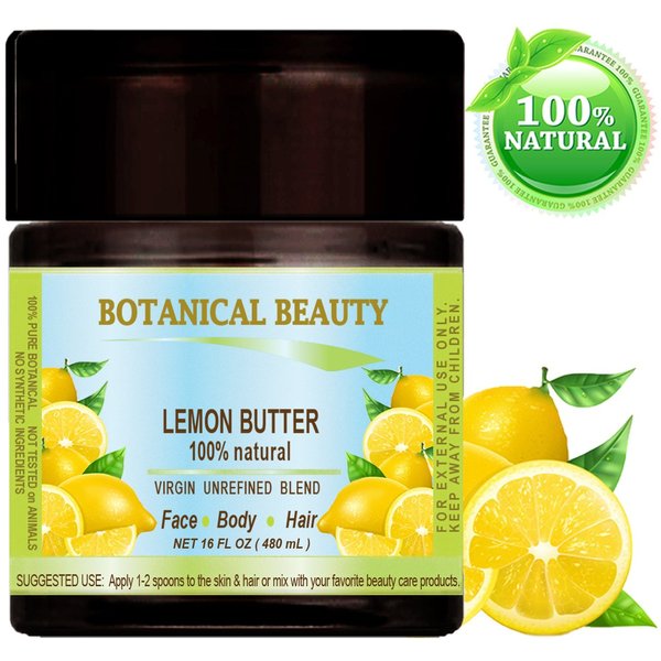 LEMON OIL BUTTER RAW Lemon essential Oil, Lime essential oil, Soybean Oil.100% Natural VIRGIN UNREFINED. 16 Fl oz - 480 ml. For Skin, Hair, Lip and Nail Care by Botanical Beauty