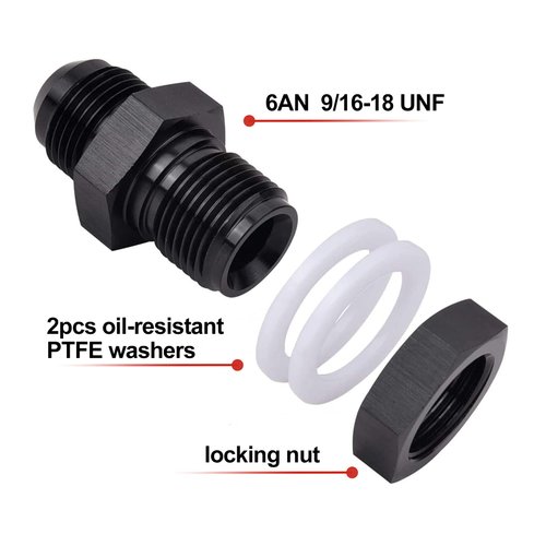 EVIL ENERGY Male 6AN Bulkhead Fuel Cell Fitting Adapter Aluminum Straight