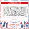 Whaline 6 Sheets Patriotic Nail Stamping Plates Kit Happy 4th of July American Flag Stars Gnome Image Stamp Templates 4th of July Nail Art Plates for Independence Day DIY Print Manicure Salon Design