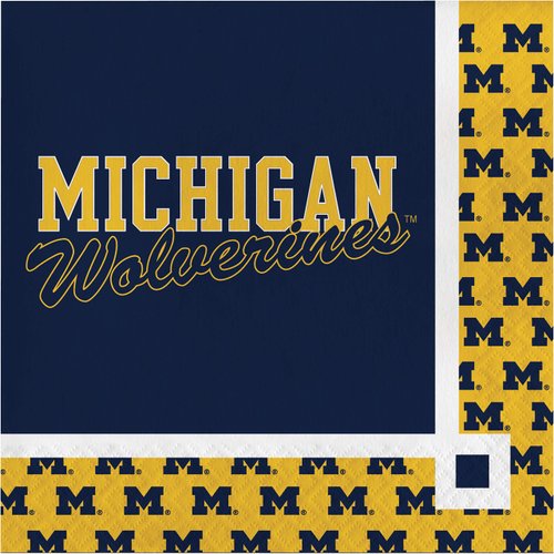 University of Michigan Beverage Napkins, 60 ct