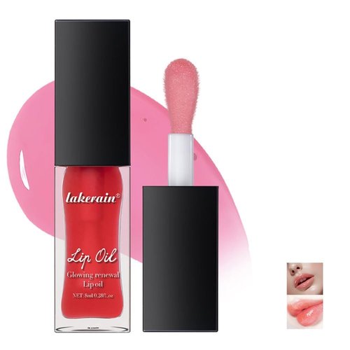AKARY Glowing Renewal Lip Oil Nourishing Tinted Lip Oil Water Lip Tint with High Shine Finish, Liquid Lipstick Plumping Lip Gloss, Lip Oil, Non-Sticky Lip Stain for Lip Care and Dry Lips, 02 Clear