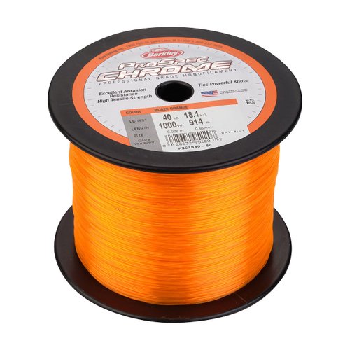 Berkley ProSpec® Chrome, Blaze Orange, 25lb | 11.3kg, 1000yd | 914m Monofilament Fishing Line, Suitable for Saltwater Environments