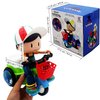 Tipmant Baby Toddler Electric Tricycle Toy Cartoon Motorcycle Vehicle Stunt Performance, Music, Lights, Kids Birthday Gifts (Boy)