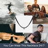 Galis Choker Necklace for Men - Leather Necklace Cord with Small Stainless Steel Bead Pendant - Our Mens Necklaces Are Stylish Gifts for Him - 17" Black Leather Necklace Cord Great as Surfer Necklace