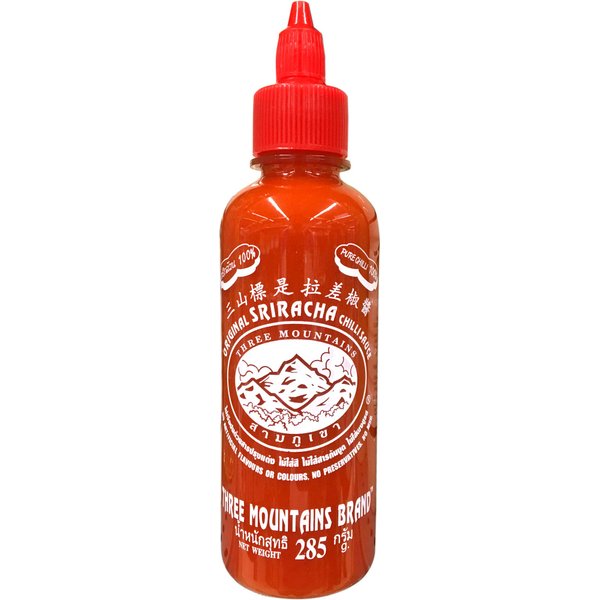 Original Three Mountain Sriracha Hot Chili Sauce Most Spicy flavor Bottle - 10.5 oz (Red Spice)