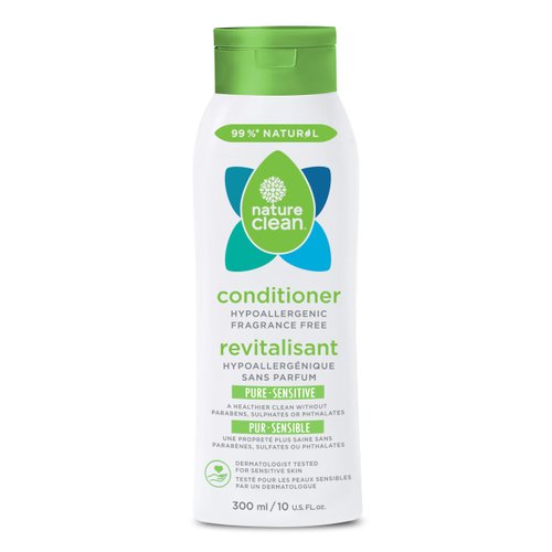 Nature Clean All-natural Sulfate-free Conditioner For Women & Men. 99.9% Natural Ingredients Non-Toxic Fragrance-Free Hypoallergenic & Unscented. Gentle Color Safe For Color-Treated Hair 10 oz / 300ml