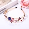 4 th of July Headband for Women American Flag USA Star Heart Charm Fourth of July Patriotic Headband Headpiece Red White and Blue Crystal Metal Hairband Hair Accessories Party Favor Gift (4 th of July