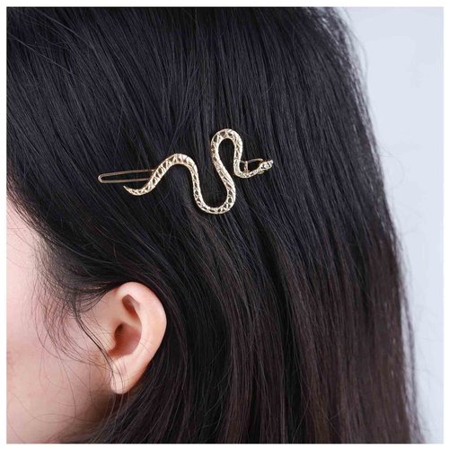 Andelaisi Vintage Snake Hair Clip Barrette Gold Snake Hair Barrettes French Serpent Hairpin Barrette Decorative Bobby Pins Hair Accessories for Women and Girls Headdress