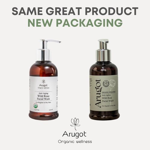 Arugot Organic Wild Rose Face Wash, Made in Israel | Anti-Aging Facial Cleanser for Age Spots, Dark Circles & Fine Lines - 5.1 FL Oz / 150 Ml