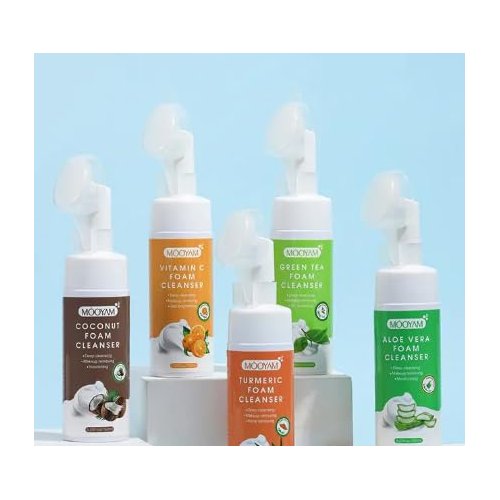Exfoliating Foaming Face Wash With Vitamin C and Salycilic Acid | For Deep Cleansing | Herbal, Cruelty-Free & Organic | For All Types Of Skin | Skin Repair Cleanser. (Aloe Vera)
