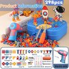 AquaArcc Drill Toy for Boys Age 4-8, 351pc Kids Montessori Construction Toy Electric Drill Toy with Fix Tool Box, Boys Toy Space Engineering Building Kits, Brithdaty for Boys 4 5 6 7 8 Years Old
