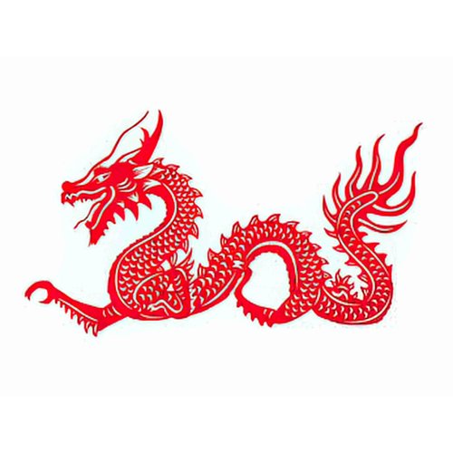 Temporary Tattoos 6 Sheets Red Cut Out of a Dragon China Zodiac Symbols Tattoo Stickers for Adult Kids Women Men Arms Legs Chest Waist Neck 3.7 X 3.7 Inch Dragon Tattoo