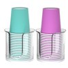2 Pack Bathroom Cup Dispenser - Countertop 3 oz Bathroom Cup Holder for Dixie and Paper Cups - Mouthwash Cup Holder for 3oz Bathroom Cups（Clear）