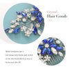 Catery Bride Wedding Hair Comb Blue Rhinestone Side Combs Bridal Hair Piece Headpiece Hair Accessories Headpiece for Women Pack of 1(Blue)