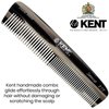 Kent R7TG Graphite Double Tooth Hair Pocket Comb, Small Fine/Wide Tooth Comb For Grooming Styling Hair, Beard and Mustache, for Men, Women and Kids. Saw Cut and Hand Polished. Handmade in England