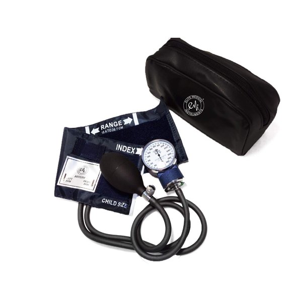 EMI Pediatric Aneroid Sphygmomanometer Manual Blood Pressure Monitor with Child Sized Cuff (Fits arms Size: 18.4 cm to 26.7 cm) and Carrying Case EBC-215