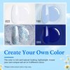 AZUREBEAUTY Dip Powder Nail Kit, Summer Aquarius White Navy Blue Glitter 4 Colors Acrylic Dipping Powder Liquid Set with Base/Top Coat Activator for French Nail Art Manicure DIY Gift for Women