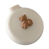 Tissting Hair Brush with Mirror, 7.5cm Round Mini Folding Comb Cute Bear Decor Pop Up Travel Cushion Hairbrush for Women Girls(White)
