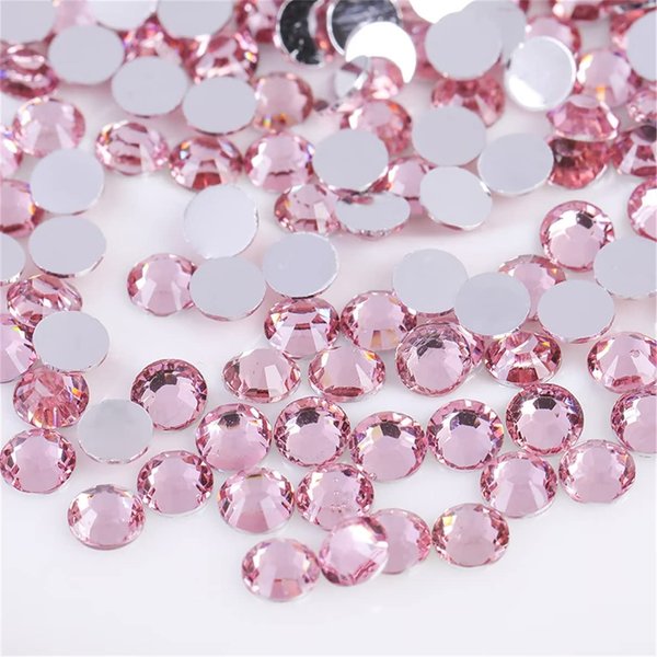 3000 Pieces SS12 3mm Flatback Rhinestones Clear Glass Round Gems Crystals for Nail Art DIY Crafts Clothes Shoes Bags （Light Pink）