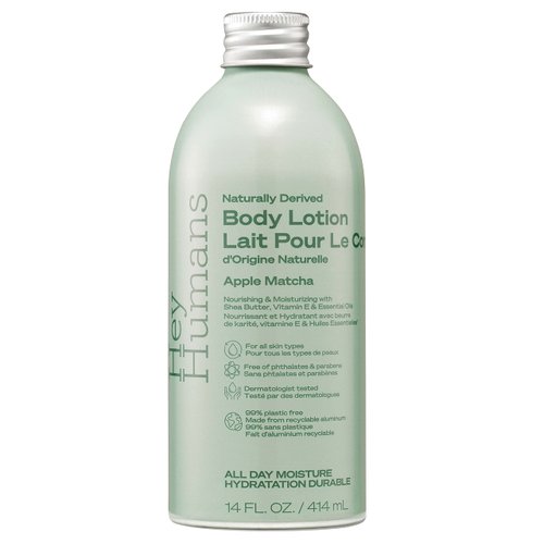 Hey Humans Moisturizing Body Lotion with Natural Ingredients - Apple Matcha & Shea Butter | Vegan, Cruelty Free, 14 fl. oz