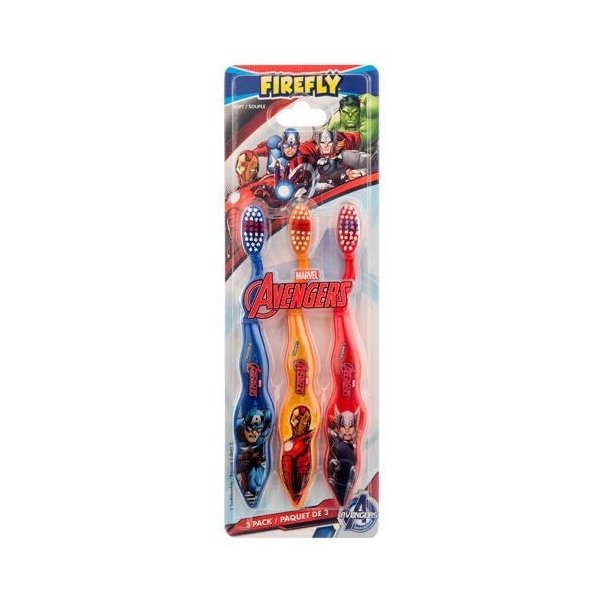 FIREFLY 3/Pk Marvel Heroes Avengers Kids Toothbrush