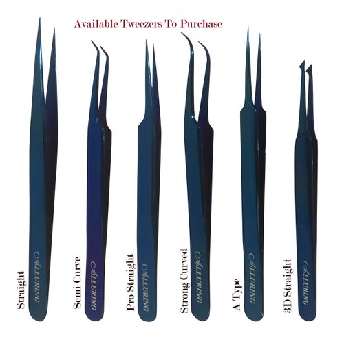 Alluring TITANIUM BLUE Tweezers for Eyelash Extension for Volume Lashes 3D, 5D & 6D lashes Semi Curved