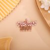 Chargances Bride Wedding Rhinestone Hair Comb Pink Crystal Hair Side Comb Fashion Handmade Headpiece Bridal Hair Accessories for Wedding Prom Flower Girl (Pink)