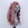 Msthoo Pink Lace Front Wigs for Women Long Curly Wavy Synthetic Wig Clueless Heat Resistant Fiber Hair 24 inches
