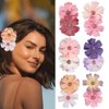 Haomye Flower Hair Clips Hawaiian Hair Pins Boho Floral Hair Barrettes Silk Hair Accessories for Wedding Beach Party 7 PCS (Color)