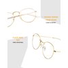 Kursan Blue Light Blocking Glasses for Women Men Retro Round Clear Lens Eyeglasses (Gold)
