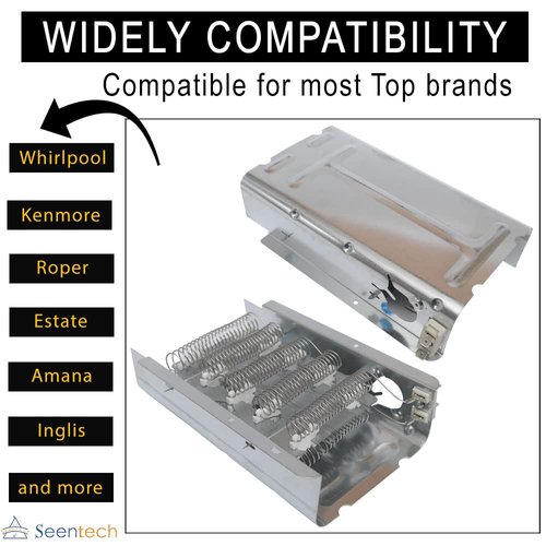 UPGRADED 279838 Dryer Heating Element by Seentech, Compatible with Whirlpool & Kenmore Electric Dryers - Replaces 2438 3398064 8565582 AH334313 EXP279838 AP3094254 279837 279838VP 3398064 8565582