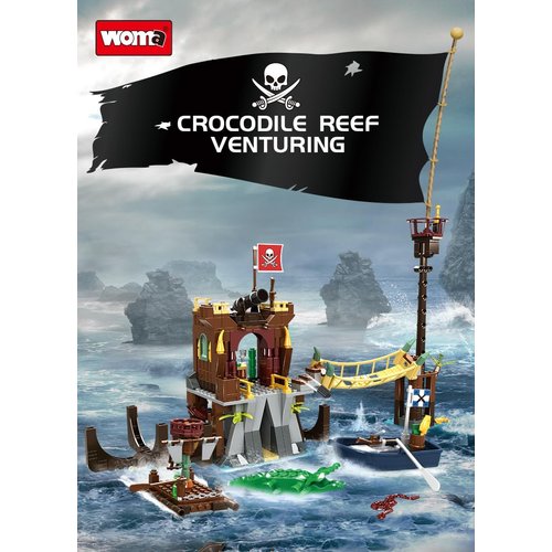 YPYFC Treasure Island Pirates Building Sets, 442PCS Pirate Ship Building Brick Toy Set Themed Display Model Room Decor Gifts for Kids Boys 6+